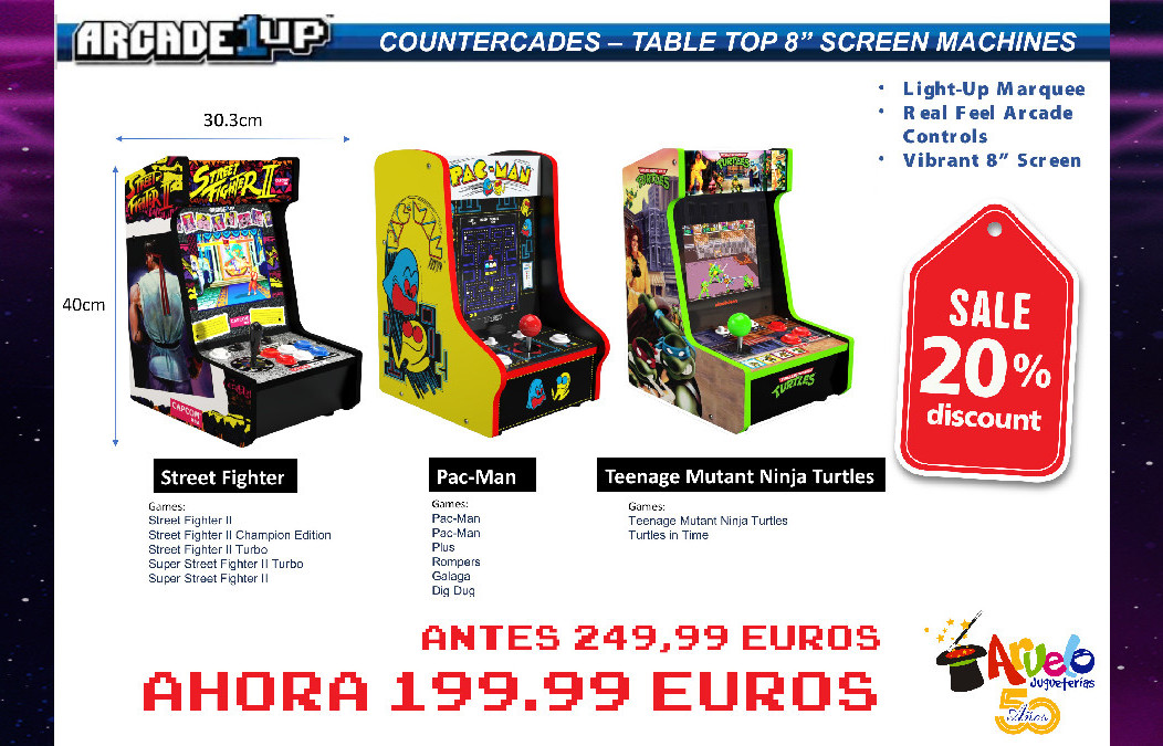 Arcade1up al 20 por ciento de descuento