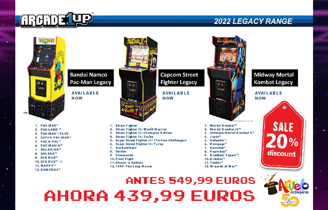 Arcade1up al 20 por ciento de descuento